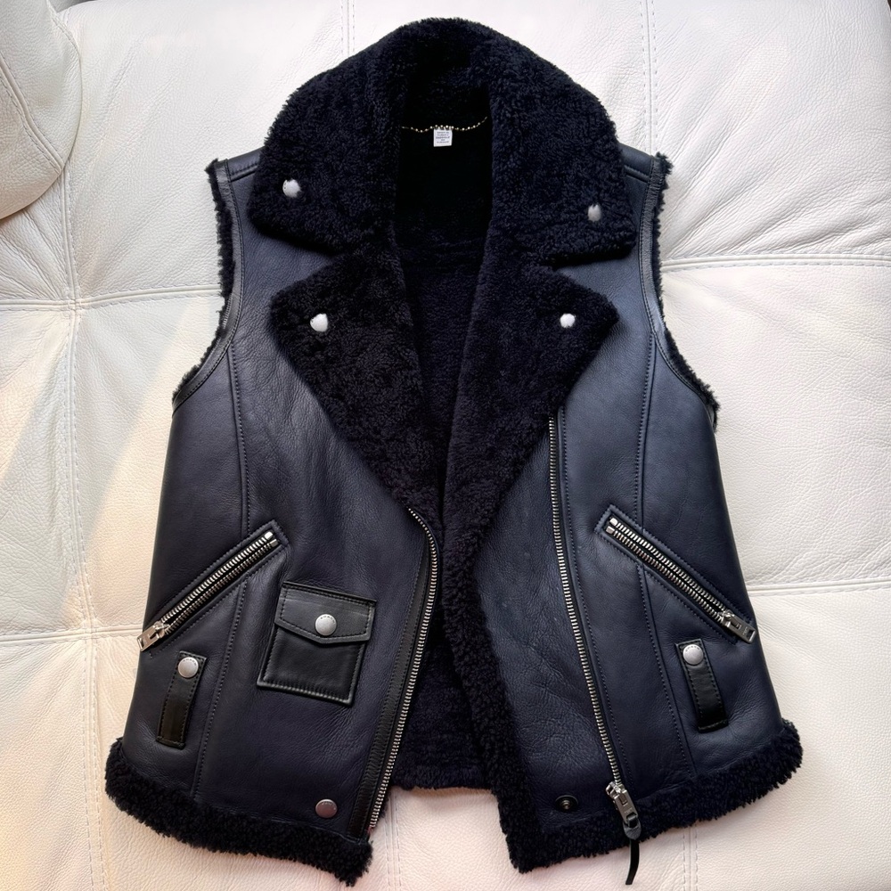 Coach genuine lamb shearling vest